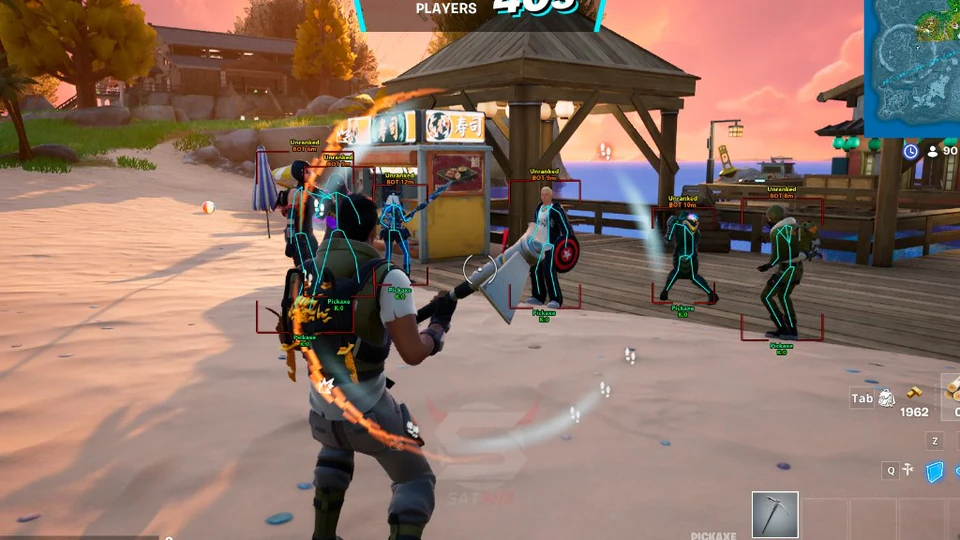 Radar-Hack-Anleitung für Fortnite — Fortnite cheat gameplay screenshot